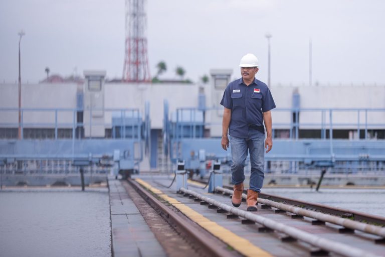 Inspeksi Bak Sedimentasi IPA Pulogadung, PT Air Bersih Jakarta