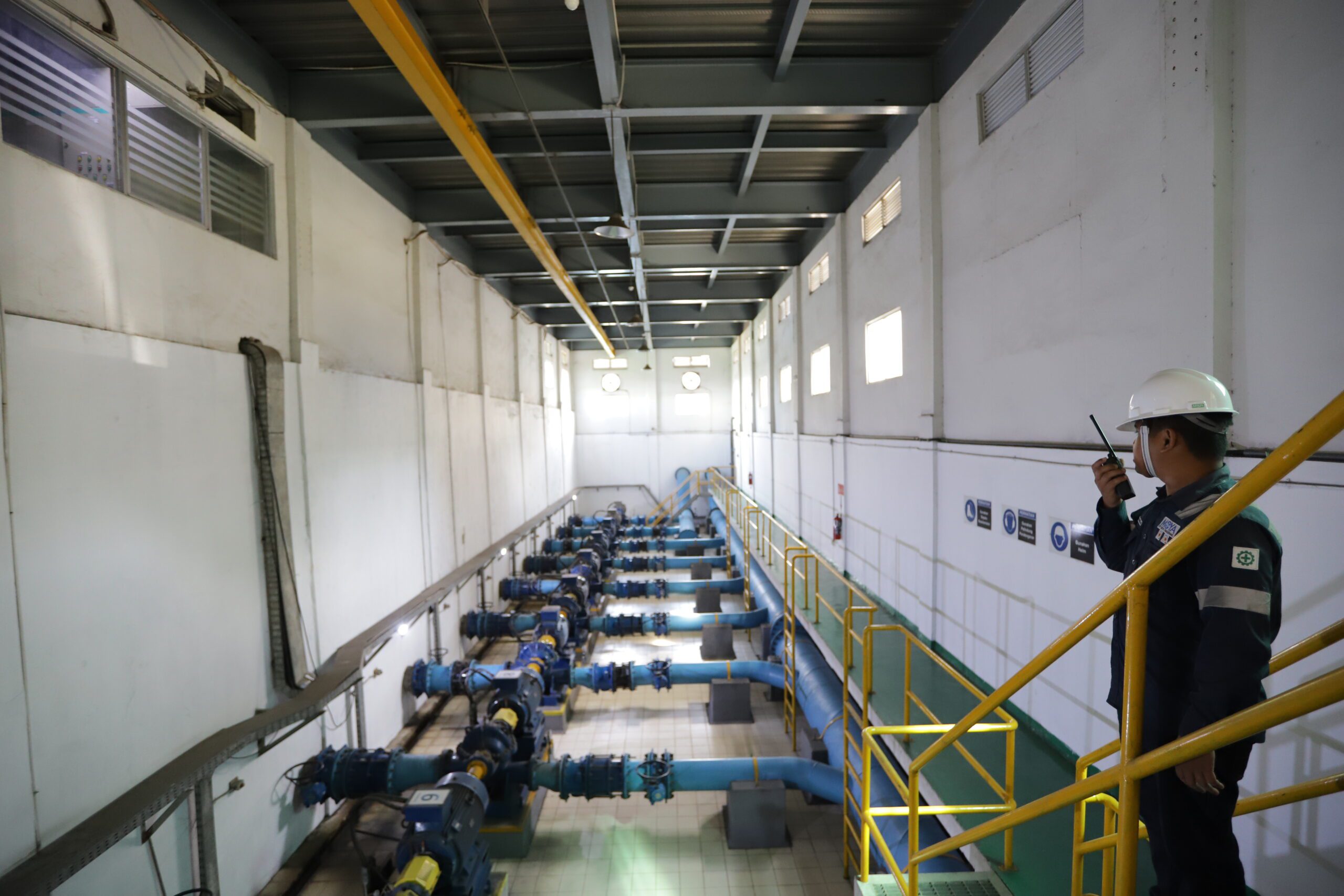 Pompa dan Pipa Distribusi Utama di IPA Pramuka, PT Moya Tangerang